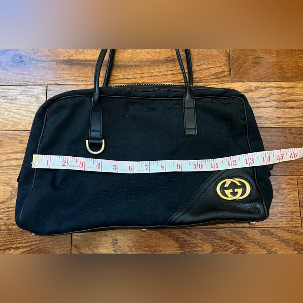 GUCCI Monogram Medium Britt Boston Black - Picture 12 of 13